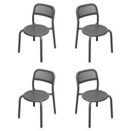 Fatboy Set of 4 Toni Stackable Garden Armchairs - Anthracite Colour: Anthracite - thumbnail 1