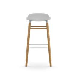 Normann Copenhagen Form Barstool - Wood - 75cm - White - Oak Legs Shell Colour: White, Leg Colour: Oak - thumbnail 4