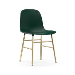 Normann Copenhagen Form Chair - Green - Brass Legs Shell Colour: Green, Leg Colour: Brass - thumbnail 1