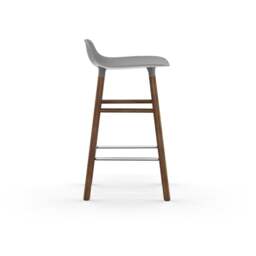 Normann Copenhagen Form Barstool - Wood - 65cm - Grey - Walnut Legs Shell Colour: Grey, Leg Colour: Walnut - thumbnail 3