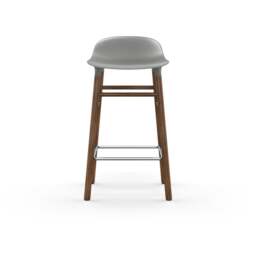 Normann Copenhagen Form Barstool - Wood - 65cm - Grey - Walnut Legs Shell Colour: Grey, Leg Colour: Walnut - thumbnail 2