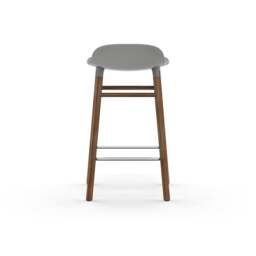 Normann Copenhagen Form Barstool - Wood - 65cm - Grey - Walnut Legs Shell Colour: Grey, Leg Colour: Walnut - thumbnail 4