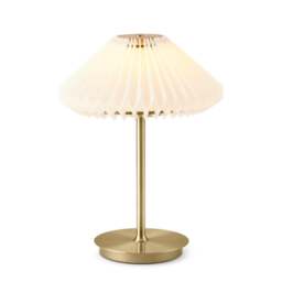 Halo Design Paris To Go Battery Table Lamp - O22 - Clean White Shade - Antique Brass