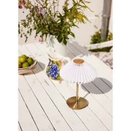 Halo Design Paris To Go Battery Table Lamp - O22 - Clean White Shade - Antique Brass - thumbnail 5
