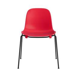 Normann Copenhagen Form Chair - Stacking - Bright Red - Black Steel Legs Shell Colour: Bright Red - thumbnail 2