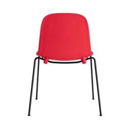 Normann Copenhagen Form Chair - Stacking - Bright Red - Black Steel Legs Shell Colour: Bright Red - thumbnail 4