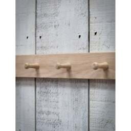 Garden Trading Hambledon Peg Rail - Natural - Natural - Small - 3 Pegs Size: Small