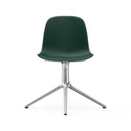 Normann Copenhagen Form Chair Swivel - 4 Leg - Green - Aluminium Legs Shell Colour: Green, Leg Colour: Aluminium - thumbnail 2