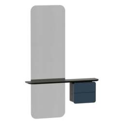 Umage One More Look Storage Mirror - Black Oak - Petrol Blue Colour: Petrol Blue
