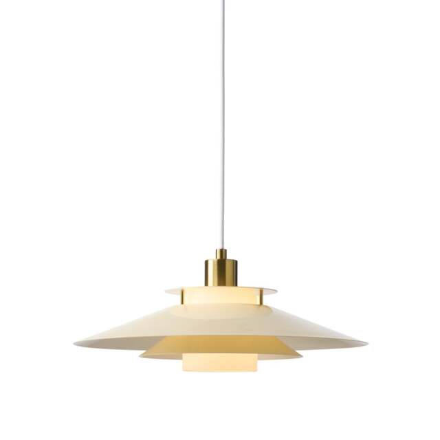 Halo Design Rivoli Pendant Light - O40 Colour: Glossy Cream/ Brass - image 1
