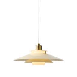 Halo Design Rivoli Pendant Light - O40 Colour: Glossy Cream/ Brass - thumbnail 1