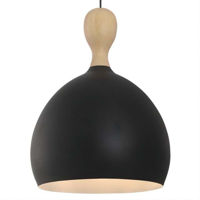 Halo Design Dueodde Metal/Wood Pendant Lamp - O 39cm - Black Size: O 39cm, Colour: Black - image 1