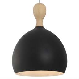 Halo Design Dueodde Metal/Wood Pendant Lamp - O 39cm - Black Size: O 39cm, Colour: Black