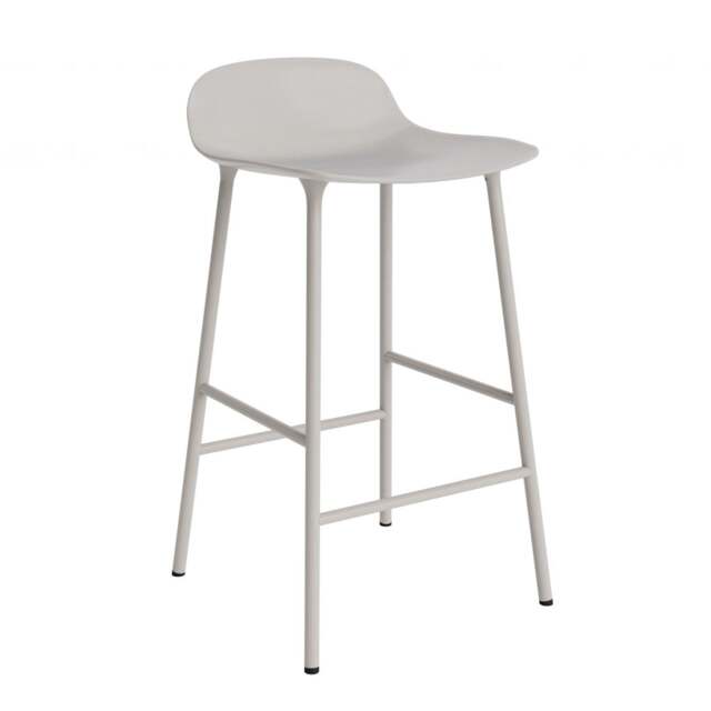 Normann Copenhagen Form Barstool - 65cm - Warm Grey - Warm Grey Legs Shell Colour: Warm Grey, Leg Colour: Matching Shell Colour - image 1