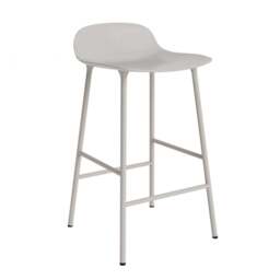 Normann Copenhagen Form Barstool - 65cm - Warm Grey - Warm Grey Legs Shell Colour: Warm Grey, Leg Colour: Matching Shell Colour - thumbnail 1
