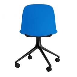 Normann Copenhagen Form Chair Swivel - 4 Wheel - Bright Blue - Black Legs Shell Colour: Bright Blue, Leg Colour: Black - thumbnail 4