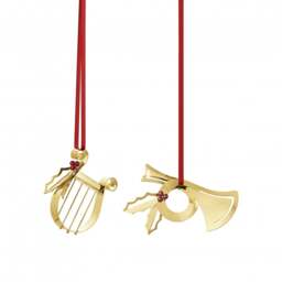 Georg Jensen 2026 Harp and Horn Christmas Ornament - Set of 2