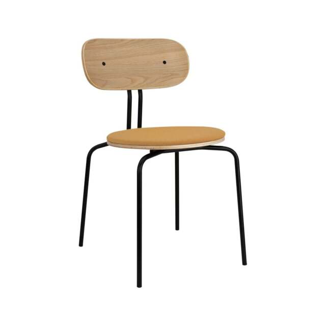Umage Curious Dining Chair - Oak - Black Legs - Tangerine Cushion Leg Colour: Black Legs, Colour: Tangerine - image 1