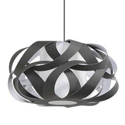 Shropshire Shades Cruz Lampshade - Grey - Large 65cm - With White Rosette Cord Set Colour: Grey, Size: Large 65cm, Cord Set Option: With White Rosette - thumbnail 7