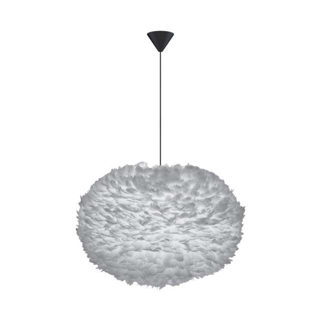 Umage Eos Feather Pendant Shade - Light Grey - XL - 75cm with Black Cord Set With or Without Cord Set: With Black Cord Set - image 1