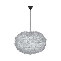Umage Eos Feather Pendant Shade - Light Grey - XL - 75cm with Black Cord Set With or Without Cord Set: With Black Cord Set
