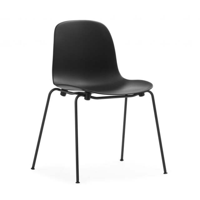 Normann Copenhagen Form Chair - Stacking - Black - Black Steel Legs Shell Colour: Black - image 1
