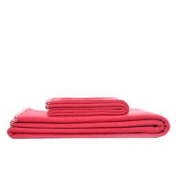 Tweedmill Textiles Plain Fleece Throw with Blanket Stitch - Berry Blossom - Small Colour: Berry Blossom, Size: Small 72.5x145cm