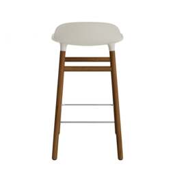 Normann Copenhagen Form Barstool - Wood - 65cm - Light Grey - Walnut Legs Shell Colour: Light Grey, Leg Colour: Walnut - thumbnail 4