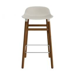 Normann Copenhagen Form Barstool - Wood - 65cm - Light Grey - Walnut Legs Shell Colour: Light Grey, Leg Colour: Walnut - thumbnail 2