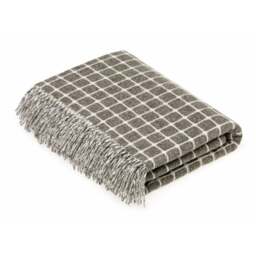 Bronte By Moon Merino Lambswool Throw - Athens Check - Slate