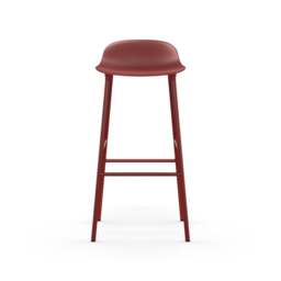 Normann Copenhagen Form Barstool - 75cm - Red - Red Legs Shell Colour: Red, Leg Colour: Matching Shell Colour - thumbnail 2