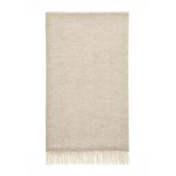 Bronte By Moon Merino Lambswool Herringbone Throw - Beige