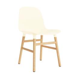 Normann Copenhagen Form Chair - Cream - Oak Legs Shell Colour: Cream, Leg Colour: Oak - thumbnail 1