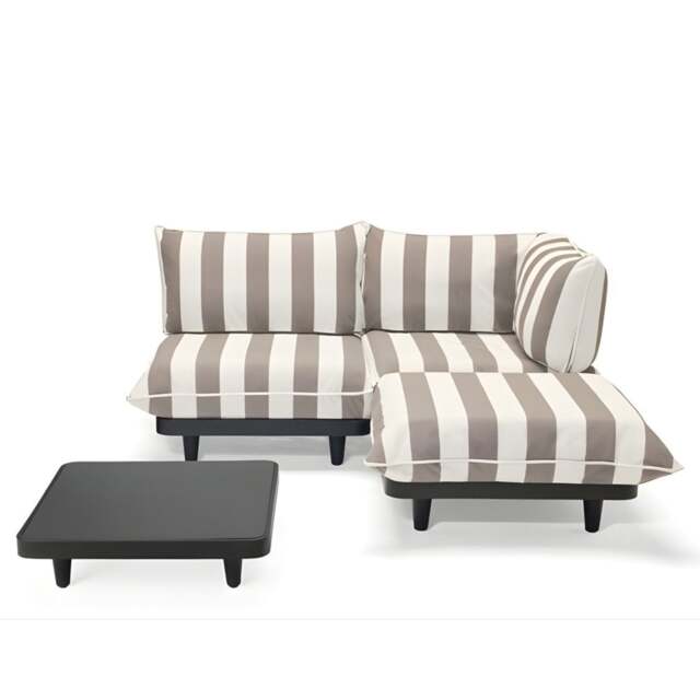 Fatboy Paletti Outdoor Set & Anthracite Table - Medium Colour: Stripe Cacao (Right) - image 1