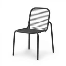 Normann Copenhagen Vig Outdoor Dining Chair - Black Powder-coated Steel - thumbnail 1