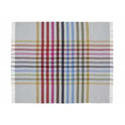 Bronte By Moon Luxury Merino Lambswool Henley Throw - Grey/Multi - thumbnail 2