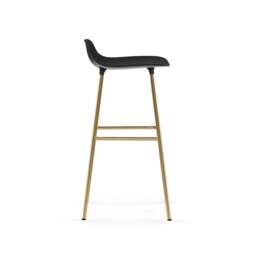 Normann Copenhagen Form Barstool - 75cm - Black - Brass Legs Shell Colour: Black, Leg Colour: Brass - thumbnail 3