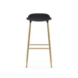Normann Copenhagen Form Barstool - 75cm - Black - Brass Legs Shell Colour: Black, Leg Colour: Brass - thumbnail 4