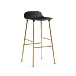 Normann Copenhagen Form Barstool - 75cm - Black - Brass Legs Shell Colour: Black, Leg Colour: Brass - thumbnail 1