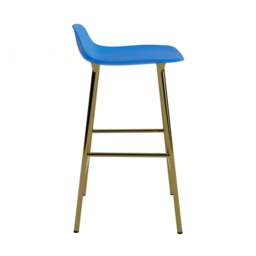 Normann Copenhagen Form Barstool - 65cm - Bright Blue - Brass Legs Shell Colour: Bright Blue, Leg Colour: Brass - thumbnail 3