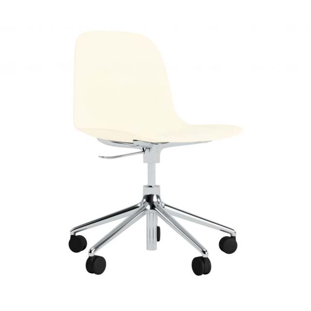 Normann Copenhagen Form Chair Swivel - 5 Wheel - Gas Lift - Cream - Aluminium Legs Shell Colour: Cream, Leg Colour: Aluminium - image 1