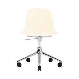 Normann Copenhagen Form Chair Swivel - 5 Wheel - Gas Lift - Cream - Aluminium Legs Shell Colour: Cream, Leg Colour: Aluminium - thumbnail 2