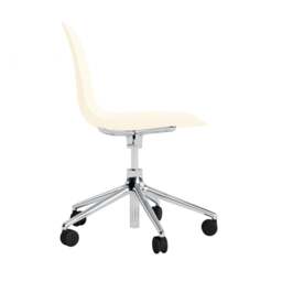 Normann Copenhagen Form Chair Swivel - 5 Wheel - Gas Lift - Cream - Aluminium Legs Shell Colour: Cream, Leg Colour: Aluminium - thumbnail 3
