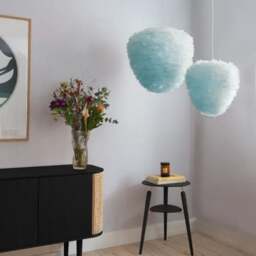 Umage Eos Evia Feather Pendant Shade - Light Blue - Medium - 40cm with White Rosette Cord Set With or Without Cord Set: With White Rosette Cord Set - thumbnail 3