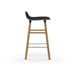 Normann Copenhagen Form Barstool - Wood - 65cm - Black - Oak Legs Shell Colour: Black, Leg Colour: Oak - thumbnail 3