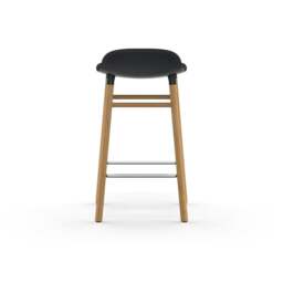 Normann Copenhagen Form Barstool - Wood - 65cm - Black - Oak Legs Shell Colour: Black, Leg Colour: Oak - thumbnail 4