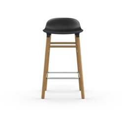 Normann Copenhagen Form Barstool - Wood - 65cm - Black - Oak Legs Shell Colour: Black, Leg Colour: Oak - thumbnail 2