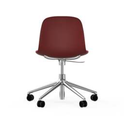 Normann Copenhagen Form Chair Swivel - 5 Wheel - Gas Lift - Red - Aluminium Legs Shell Colour: Red, Leg Colour: Aluminium - thumbnail 4