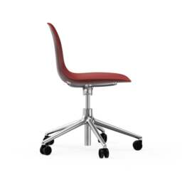 Normann Copenhagen Form Chair Swivel - 5 Wheel - Gas Lift - Red - Aluminium Legs Shell Colour: Red, Leg Colour: Aluminium - thumbnail 3