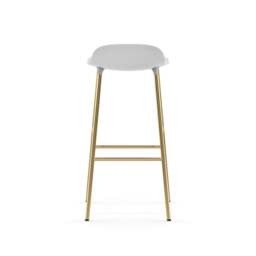 Normann Copenhagen Form Barstool - 75cm - White - Brass Legs Shell Colour: White, Leg Colour: Brass - thumbnail 4
